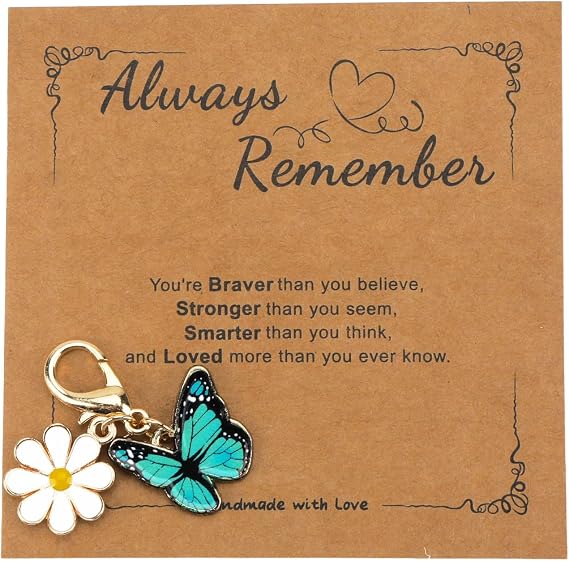 Creative Colorful Butterfly Daisy Keyring, Stylish and Modern Art Bag Charm for Her, Ideal Friendship Gifts for Women, Mum, Sister, Girlfriend, Boyfriend, Traveling, Birthday