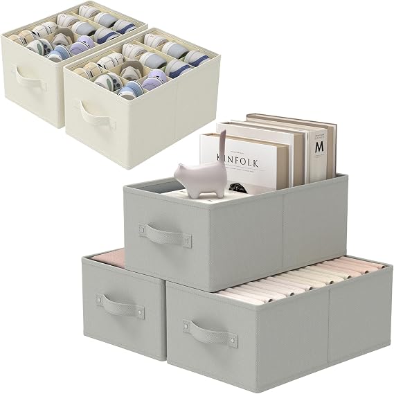 Shoe Organizer for Closet, Foldable Space-saving Storage Container Bins, Box Storage with Reinforced Handles