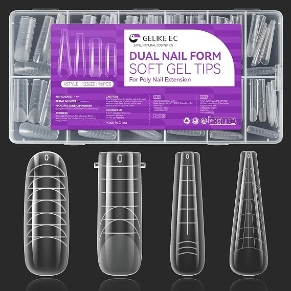 Gelike ec Poly Gel Nail Forms: 4Style Easy Dual Forms for Nail Extension