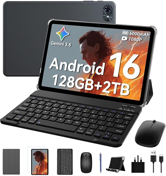Tablet, Android 16 Tablets with 10 Inch HD+IPS Display, 18GB RAM+128GB ROM