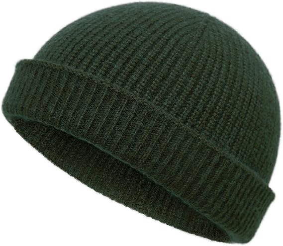 vidsel Thin Wool Fisherman Beanie Hat for Men Women Fall Winter Fashion Cap