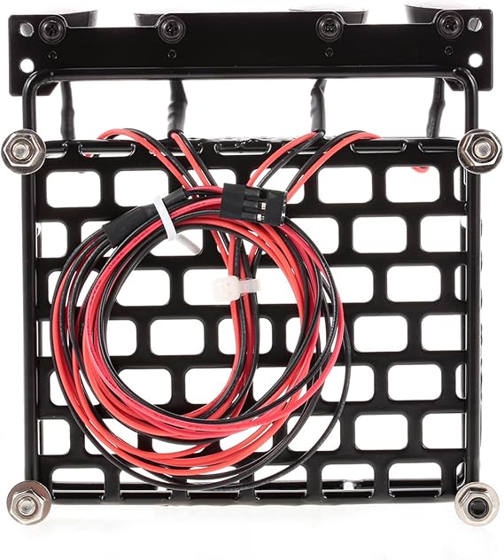 HUIOP RC Luggage with Light, Roof Rack Luggage Carrier with Light Bar for 1/10 RC Crawler Axial SCX10 D90 110 TRAX4 HSP RC Car Parts