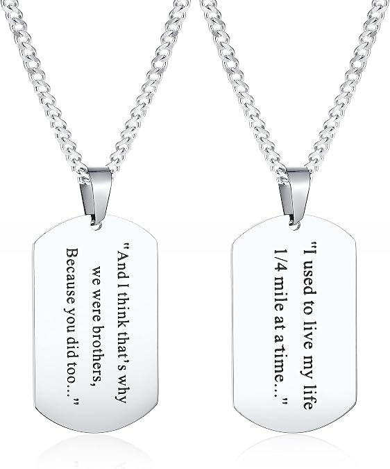 VNOX Personalized Picture Name Necklace, Engraving Stainless Steel Dog Tag Pendant Necklace for Men Women, Customized Gift for Him Dad Husband