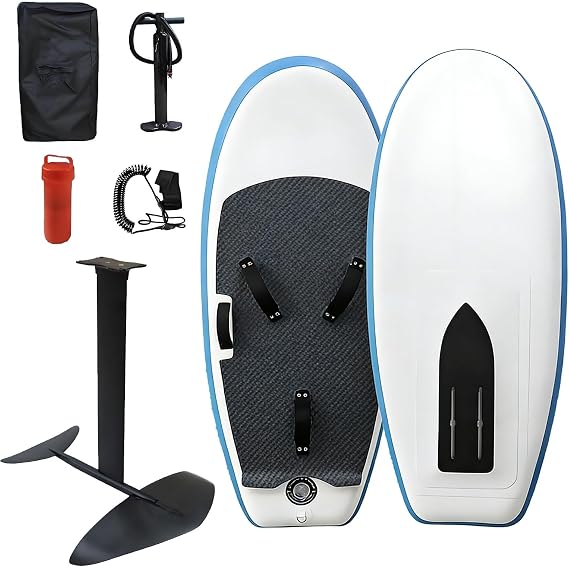 Inflatable Hydrofoil Surfboard with Pump & Backpack, Pump Foil Board, 160x70cm, Construction Includes Foil and Traction Rope for Smooth Foiling Surfing