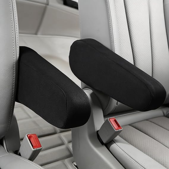 2PCs Car Armrest Cover Elastic Fabric,Soft Car Front Seat Arm Rest Cover