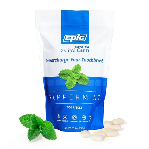 Epic Xylitol Peppermint Gum, 500 Pieces
