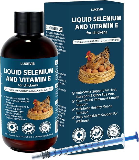E+S Poultry Vitality Formula | Selenium for Chickens and All Poultry | Nutrient Support Liquid for Energy Balance and Mobility | Feed Mix Additive for Healthy Growth,3.4 fl oz