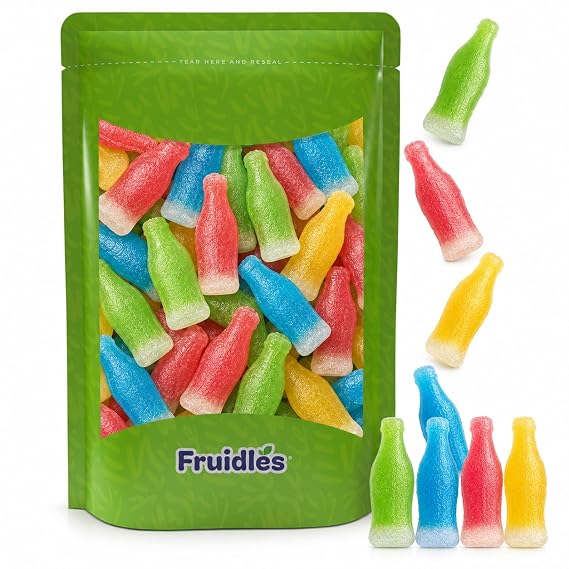 Fruidles Original Wax Bottles Candy Drinks, Half Pound Liquid Filled Mini Drinks, Party Favorite Treats (1 Pound)