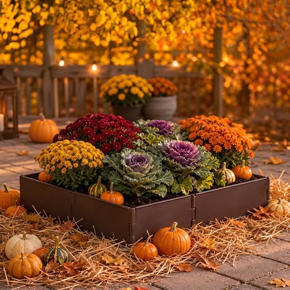 The Lakeside Collection Raised Garden Bed with 8 Adjustable Panels