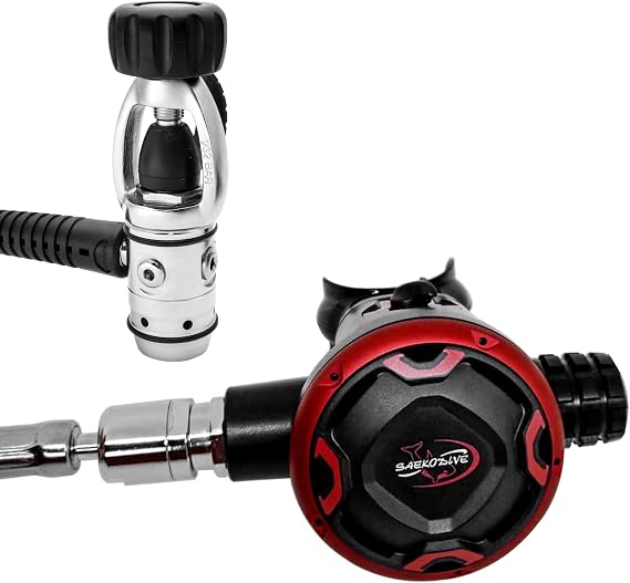 SK100 Scuba Regulator Set - Scuba Diving Regulator - Dive Regulator Set with Hose, Piston First Stage, Aluminum Second Stage