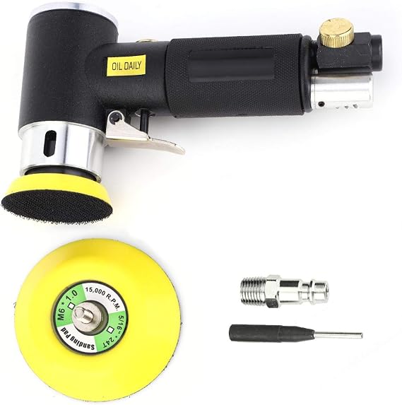 Air angle grinder, 3-inch-2-inch sanding orbital sander, dual-action sanding air polisher, mini eccentric sander air sander for metal, wood