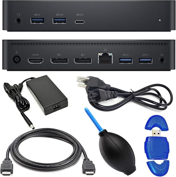 Dell Universal Dock D6000 Docking Station + High Speed HDMI Cable + Card Reader + Digital Village Bundle