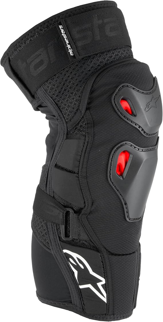 Alpinestars Bionic Pro Plasma Knee Protector, Lightweight & Breathable, CE Level 2 Certified, Advanced Off-Road Knee Protection for Dynamic Movement (Pair), S/M, Black/Red/White