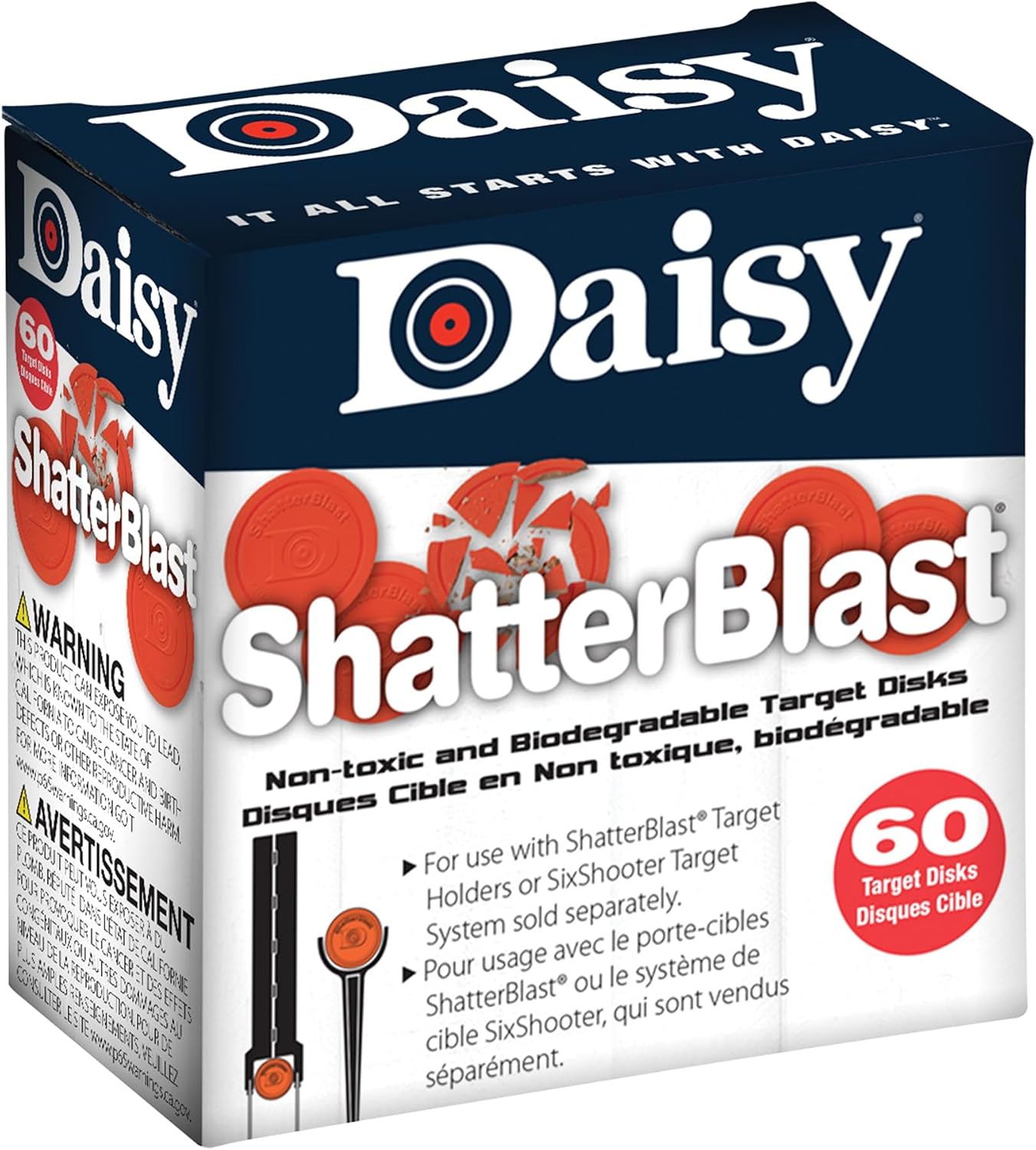 Daisy Shatterblast Grindable Filling Target 2 inch disc (60-piece pack)