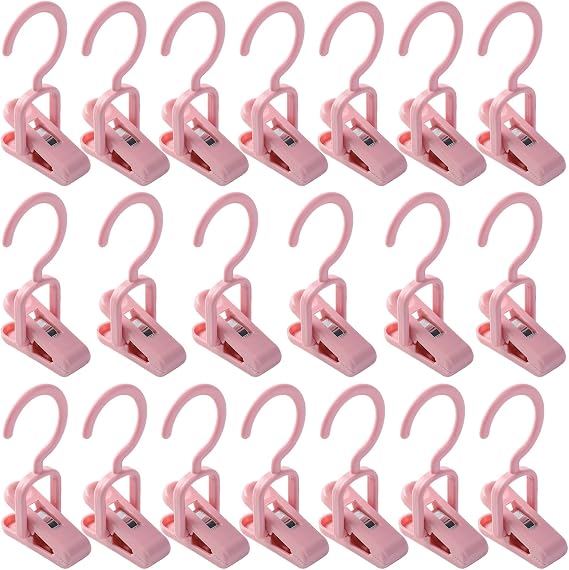 20 Pack Laundry Hooks with Clips,Heavy Duty Clothes Pins,Boot Hangers