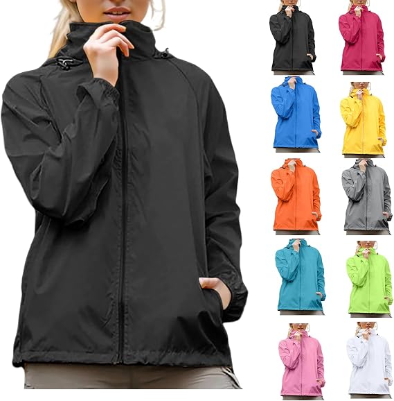 Rain Jackets Lightweight Hooded Raincoat Waterproof Windbreaker coat 2026 Packable Rain Coats with Pockets fall 2026