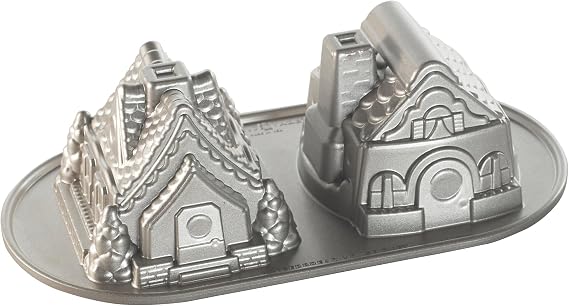 Nordic Ware Duet pan gingerbread house, aluminum, silver, 5 cups