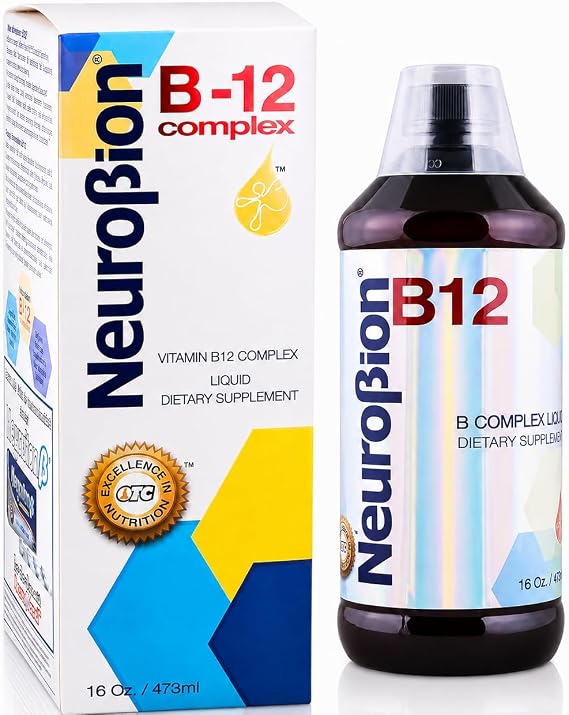Neurobion Vitamin B12 B Complex Liquid Dietary Supplement - 16 Oz Citrus Flavor Drinkable Syrup for Daily Energy Support, Nervous System Health & Metabolism Booster Fast Absorbing Liquid Formula