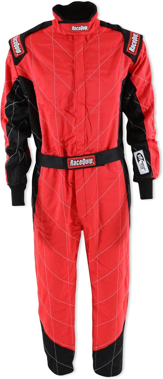 RaceQuip Chevron-5 One Piece Multi Layer Racing Driver Fire Suit SFI 3.2A / 5 Rated Red Medium 91609139
