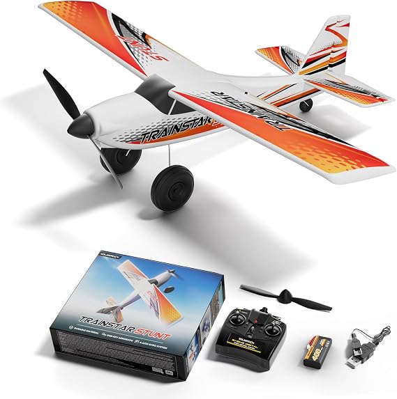 volantexrc RC Plane, 4CH Remote Control Airplane for Beginners & Adults | TrainStar 500mm Brushless RTF, 6-Axis Gyro, 3 Modes & Aerobatics,