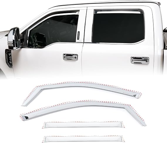 Putco 480065 Element Chrome Window Visor in Channel 4pc