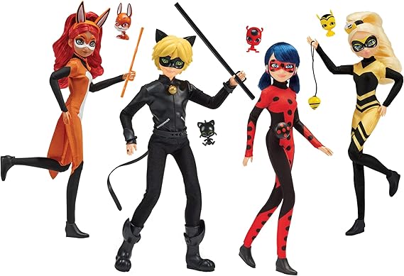 Miraculous Ladybug Heroez 4-Pack Dolls w/Exclusive Ladybug Doll by Playmates Toys