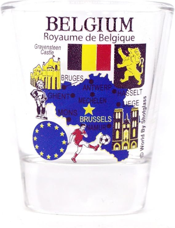 World By Shotglass Belgium EU Series Landmarks and Icons Shot Glass