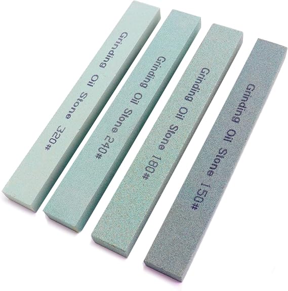 4Pcs Flat Sharpening Stone Set - 150/180/240/320 Grit Green SiC