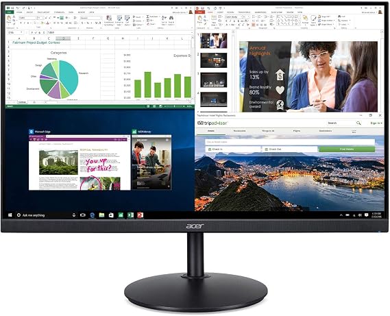 acer CB242Y bir 23.8" Full HD (1920 x 1080) IPS Zero Frame Home Office Monitor with AMD Radeon Free Sync - 1ms VRB, 75Hz Refresh, Height Adjustable Stand with Tilt & Pivot (HDMI & VGA Ports),Black