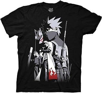 Ripple Junction Naruto Shippuden Men's Short Sleeve T-Shirt Kakashi Hatake Anbu Arc Hokage Cloak Anime Officially Licensed