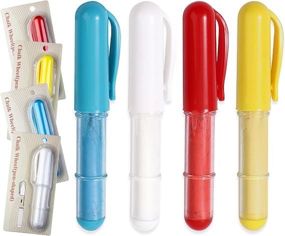 4PCS Sewing Chalk for Fabric, Wipeable and Washable Fabric Chalk for Sewing, Tailors Chalk for Fabric Etailed Marking on Fabrics, Cottons, Leathers - Blue, White, Red, Yellow