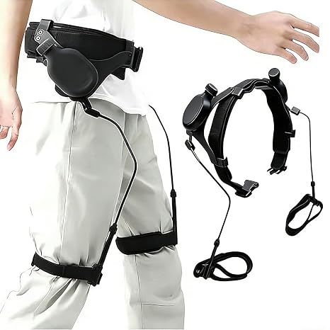 Wearable Bionic Power Exoskeleton for Walking, 3 Levels Adjustable Walking Assistance Device, Walking Saves 30% of Effort, No Need to Charge for Assisted Mountaineering Long Hike(Black,M-Both)