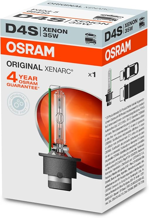 OSRAM XENARC ORIGINAL D4S HID, xenon headlight bulb, 66440, folding carton box (1 piece)