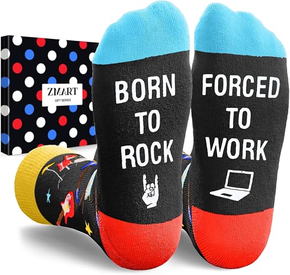 Zmart Funny Gifts for Teens - Mahjong Rock Guitar Theater Game Dive Hiking Camping Socks