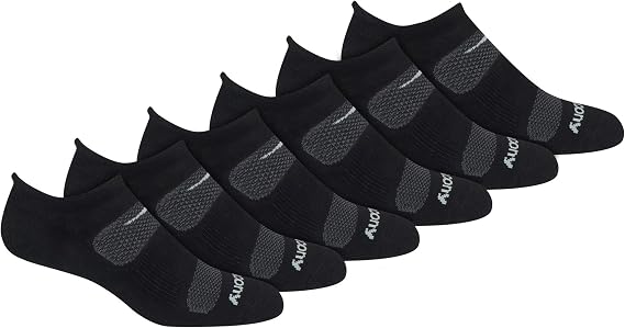 Saucony Men's Rundry Mesh Ventilating Comfort Fit Performance Tab Socks Available in M-xl (6, 12 Pairs)