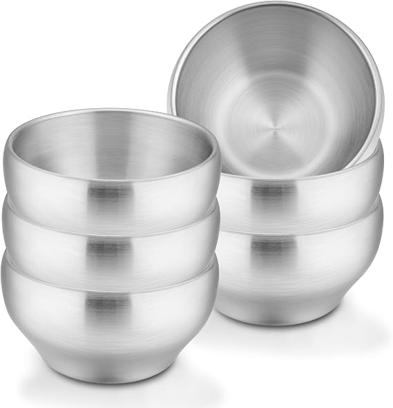 LIANYU Stainless Steel Kids Bowls, 12oz Small Kids Toddler Bowls Set of 6