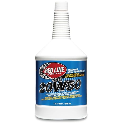 Red Line 12504 SAE 20W50 Fully Synthetic Motor Oil - 1 Quart (12 Pack)