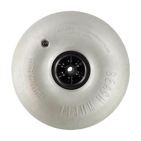 16-Inch Beach Balloon Wheels Accessories, Beach Cart Spare Parts, Heavy-Duty Gray Inflatable Balloon Tire Beach, Heavy Duty Balloon Wheel for Fishing Carts, K Carts,16 mm Hole Dia