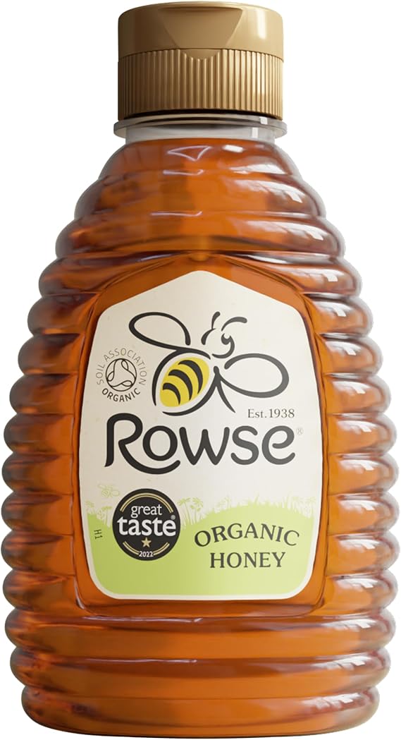Rowse Organic Honey, 340g Squeezy Bottle, Runny, 100% Pure & Natural, Breakfast Spread, Perfect For Baking & Cooking, Natural Sweetener For Drinks, Suitable For Vegans & Vegetarians