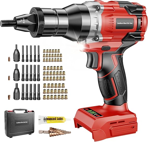 Cordless Rivet Nut Tool Kit Compatible with Milwaukee 18V Battery,Tool Only