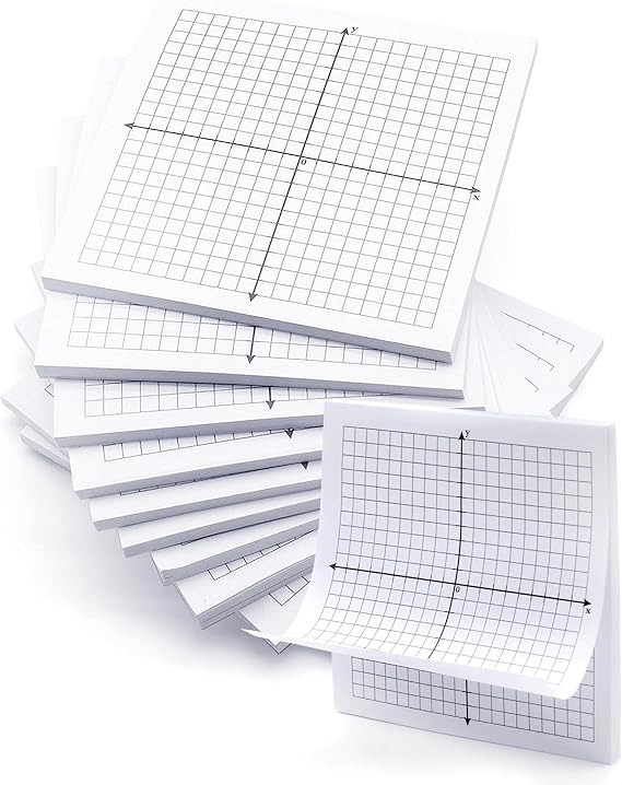 Benvo Graph Paper Sticky Notes Pads 3x3 Inch Math Graph Pads 20 x 20 Four Quadrant Self Adhesive Note Pads Mini Graph Paper for Teaching and Learning Math(300 Sheets)