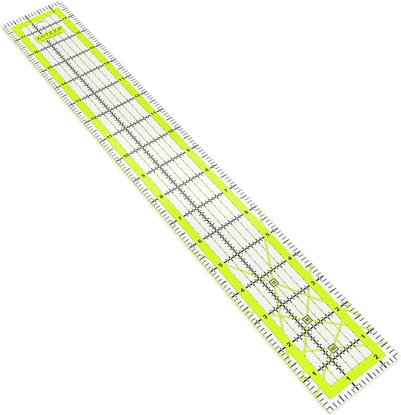 ARTEZA Quilting Ruler 2.5" x 18" Acrylic Sewing Ruler with Laser-Cut Edges and Dual-Color Grid Lines for Precision Fabric Cutting, Quilting & Patchwork