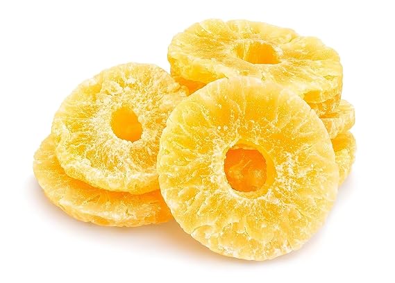 Anna and Sarah Dehydrated Pineapple Ring Slice 2 Lbs in Resealable Bag | Low Sugar No SO2 (No Sulphur), Natural, Fresh Sweet Dried Tropical Pineapple Slices for Snacking & Baking