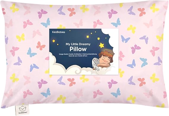 Toddler Pillow with Pillowcase, 13x18 My Little Dreamy Pillow (Flutter)