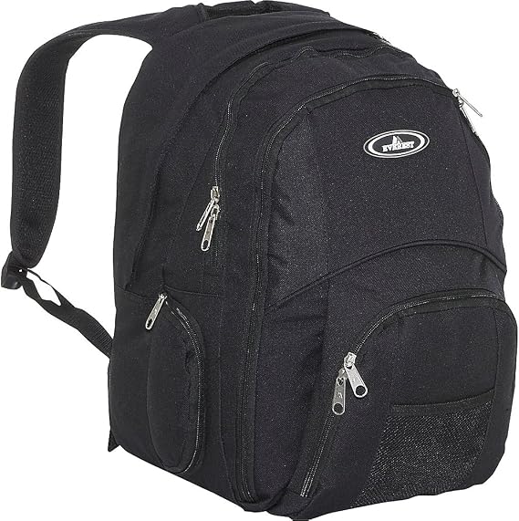 Everest Luggage Laptop Computer Backpack, Black, Black, One Size