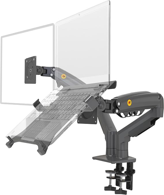 Ergoflex NB F160-FP Ergonomic Çift Kol Profosyonel 17"-32" Monitör Tutucu ve 13"-17" Laptop Standı
