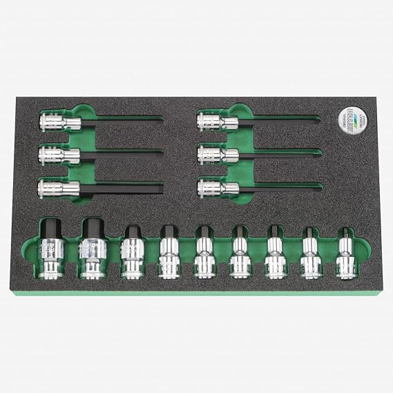Heyco Metric 1/2" Hex Bit Socket Set, 15 Pieces