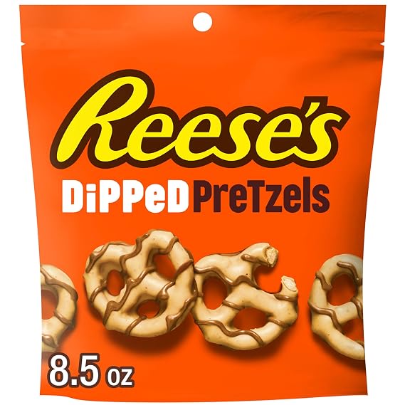 Reese's, Chocolate and Peanut Butter Candy Dipped Pretzels Bag, 8.5 Ounce