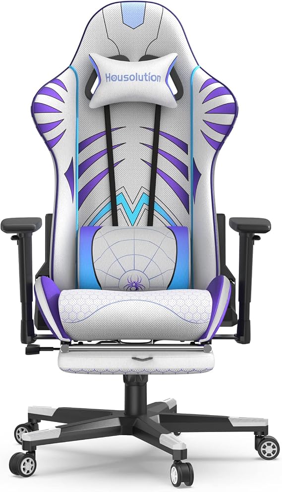 Housolution Apex Legends Gaming Chair High Back Breathable PU High Resilience Seat Cushion 165 Degree Stepless Adjustable Reclining Height Adjustment Lumbar Support Headrest 3D Armrest 360 Degree