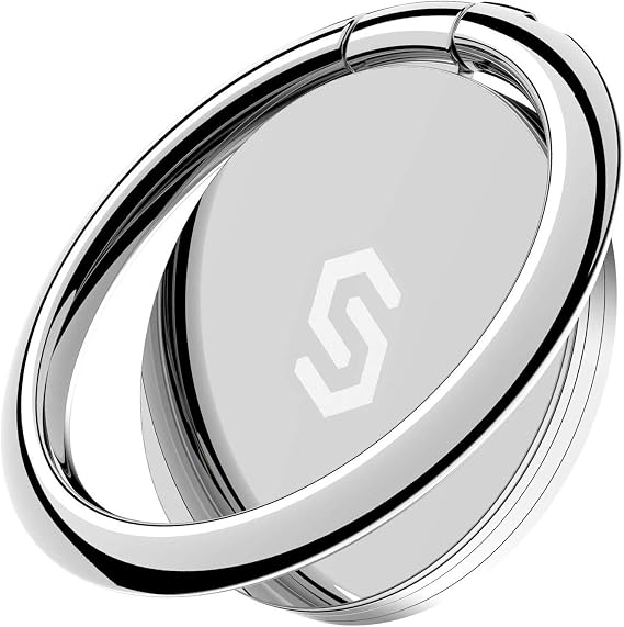 Syncwire Mobile Phone Ring, Thin, 360° Rotation, Drop Prevention, Ring Type, Stand Function, Holding Finger Ring, Compatible with iPhone/Android, Silver, Magsafe